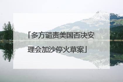 多方谴责美国否决安理会加沙停火草案
