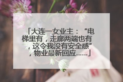 大连一女业主：“电梯里有，走廊两端也有，这令我没有安全感”，物业最新回应……