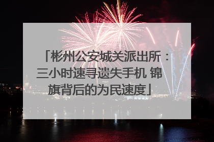 彬州公安城关派出所：三小时速寻遗失手机 锦旗背后的为民速度