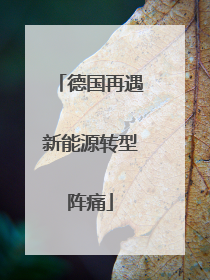德国再遇新能源转型阵痛