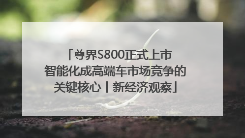 尊界S800正式上市 智能化成高端车市场竞争的关键核心丨新经济观察