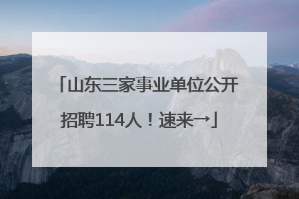 山东三家事业单位公开招聘114人！速来→