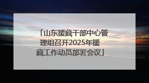 山东援藏干部中心管理组召开2025年援藏工作动员部署会议