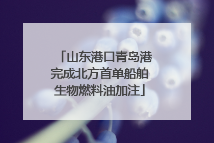 山东港口青岛港完成北方首单船舶生物燃料油加注