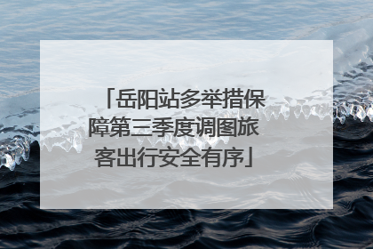 岳阳站多举措保障第三季度调图旅客出行安全有序