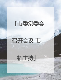 市委常委会召开会议 韦韬主持