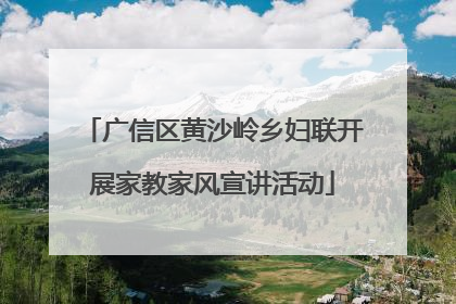广信区黄沙岭乡妇联开展家教家风宣讲活动