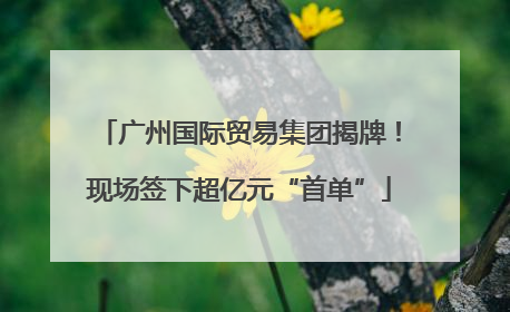 广州国际贸易集团揭牌！现场签下超亿元“首单”