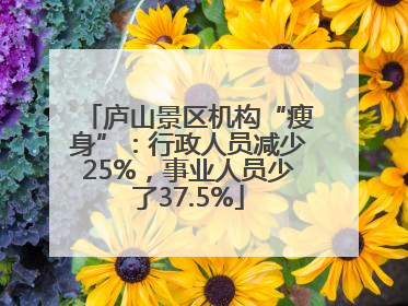 庐山景区机构“瘦身”：行政人员减少25%，事业人员少了37.5%