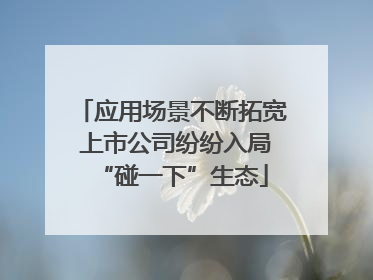应用场景不断拓宽 上市公司纷纷入局“碰一下”生态