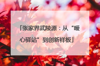 张家界武陵源：从“暖心驿站”到创新样板