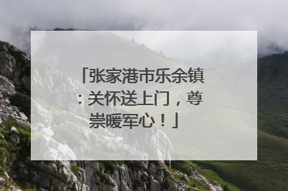 张家港市乐余镇：关怀送上门，尊崇暖军心！