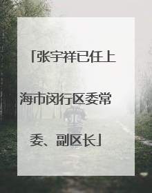 张宇祥已任上海市闵行区委常委、副区长