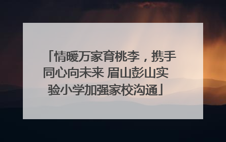 情暖万家育桃李，携手同心向未来 眉山彭山实验小学加强家校沟通