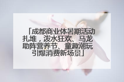 成都商业体暑期活动扎堆，泼水狂欢、马龙助阵营养节、童趣潮玩引爆消费新场景