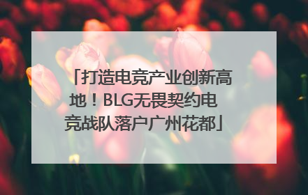 打造电竞产业创新高地！BLG无畏契约电竞战队落户广州花都