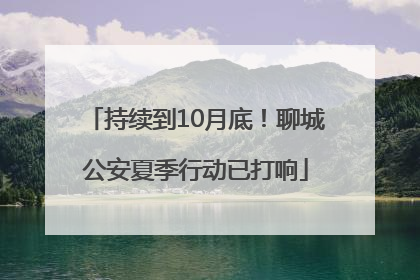 持续到10月底！聊城公安夏季行动已打响