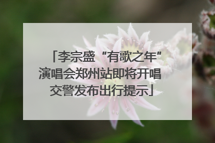 李宗盛“有歌之年”演唱会郑州站即将开唱 交警发布出行提示