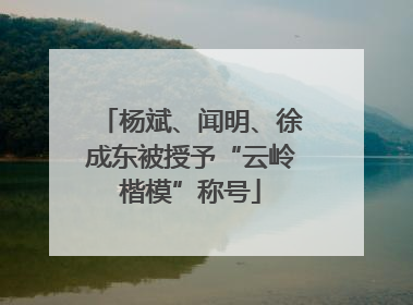 杨斌、闻明、徐成东被授予“云岭楷模”称号