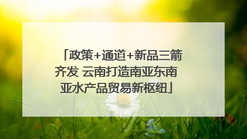 政策+通道+新品三箭齐发 云南打造南亚东南亚水产品贸易新枢纽