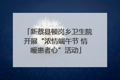 新蔡县顿岗乡卫生院开展“浓情端午节 情暖患者心”活动