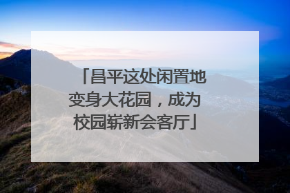 昌平这处闲置地变身大花园，成为校园崭新会客厅