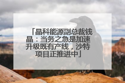 晶科能源副总裁钱晶：当务之急是加速升级既有产线，沙特项目正推进中