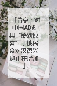 普京：对中国AI成果“感到惊喜”，俄民众对汉语兴趣正在增加