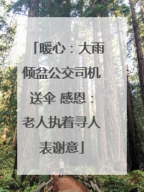 暖心：大雨倾盆公交司机送伞 感恩：老人执着寻人表谢意