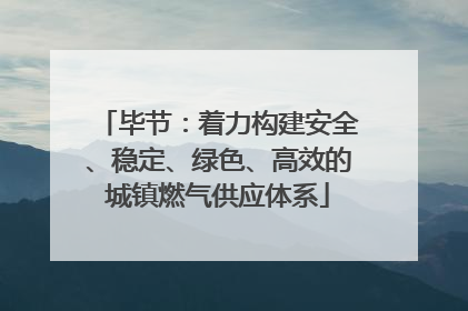毕节：着力构建安全、稳定、绿色、高效的城镇燃气供应体系