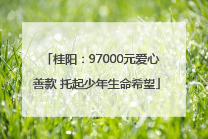 桂阳：97000元爱心善款 托起少年生命希望