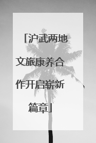 沪武两地文旅康养合作开启崭新篇章