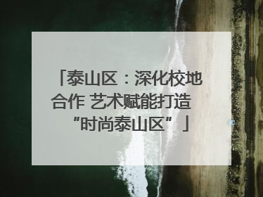 泰山区：深化校地合作 艺术赋能打造“时尚泰山区”