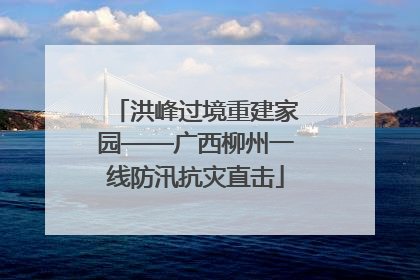 洪峰过境重建家园——广西柳州一线防汛抗灾直击