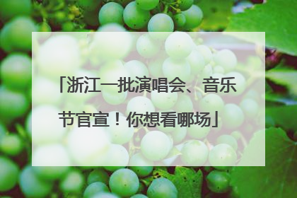 浙江一批演唱会、音乐节官宣！你想看哪场