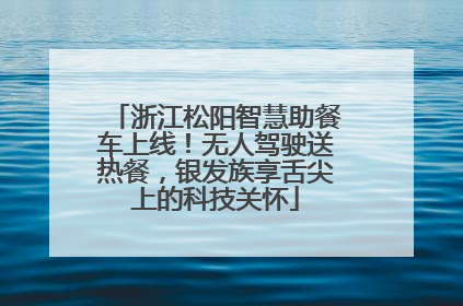 浙江松阳智慧助餐车上线！无人驾驶送热餐，银发族享舌尖上的科技关怀