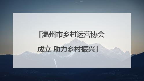温州市乡村运营协会成立 助力乡村振兴