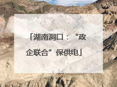 湖南洞口：“政企联合”保供电