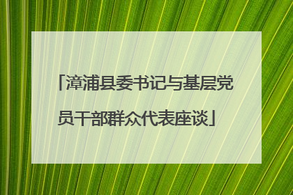 漳浦县委书记与基层党员干部群众代表座谈