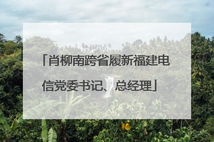 肖柳南跨省履新福建电信党委书记、总经理