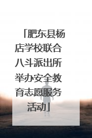 肥东县杨店学校联合八斗派出所举办安全教育志愿服务活动