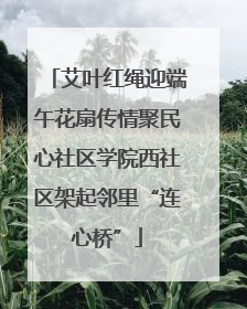 艾叶红绳迎端午花扇传情聚民心社区学院西社区架起邻里“连心桥”