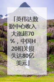 英伟达数据中心收入大涨超70%，中国H20相关损失达80亿美元