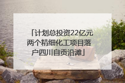 计划总投资22亿元 两个精细化工项目落户四川自贡沿滩