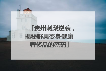贵州刺梨逆袭，揭秘野果变身健康奢侈品的密码