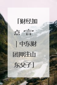 财经加点“言”｜中东财团押注山东父子