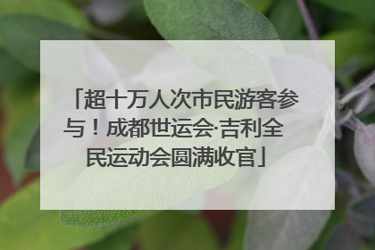 超十万人次市民游客参与！成都世运会·吉利全民运动会圆满收官