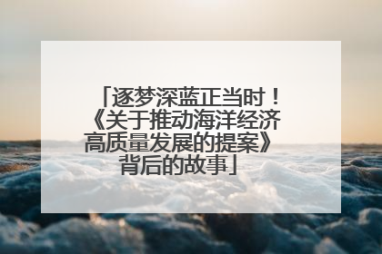 逐梦深蓝正当时！《关于推动海洋经济高质量发展的提案》背后的故事