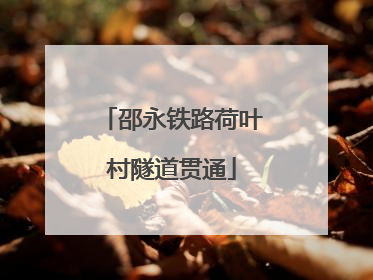 邵永铁路荷叶村隧道贯通