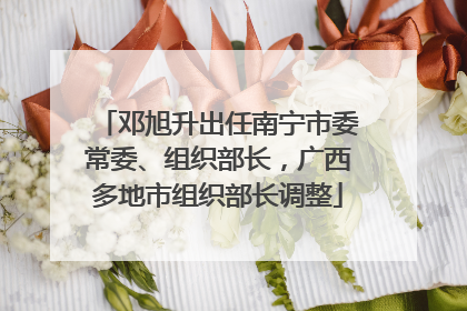 邓旭升出任南宁市委常委、组织部长，广西多地市组织部长调整